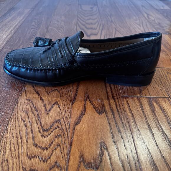 NEW Florsheim Pisa Leather Crocodile Print Moc Toe Tassel Loafer Men's 10 EEE 3E - Picture 9 of 16